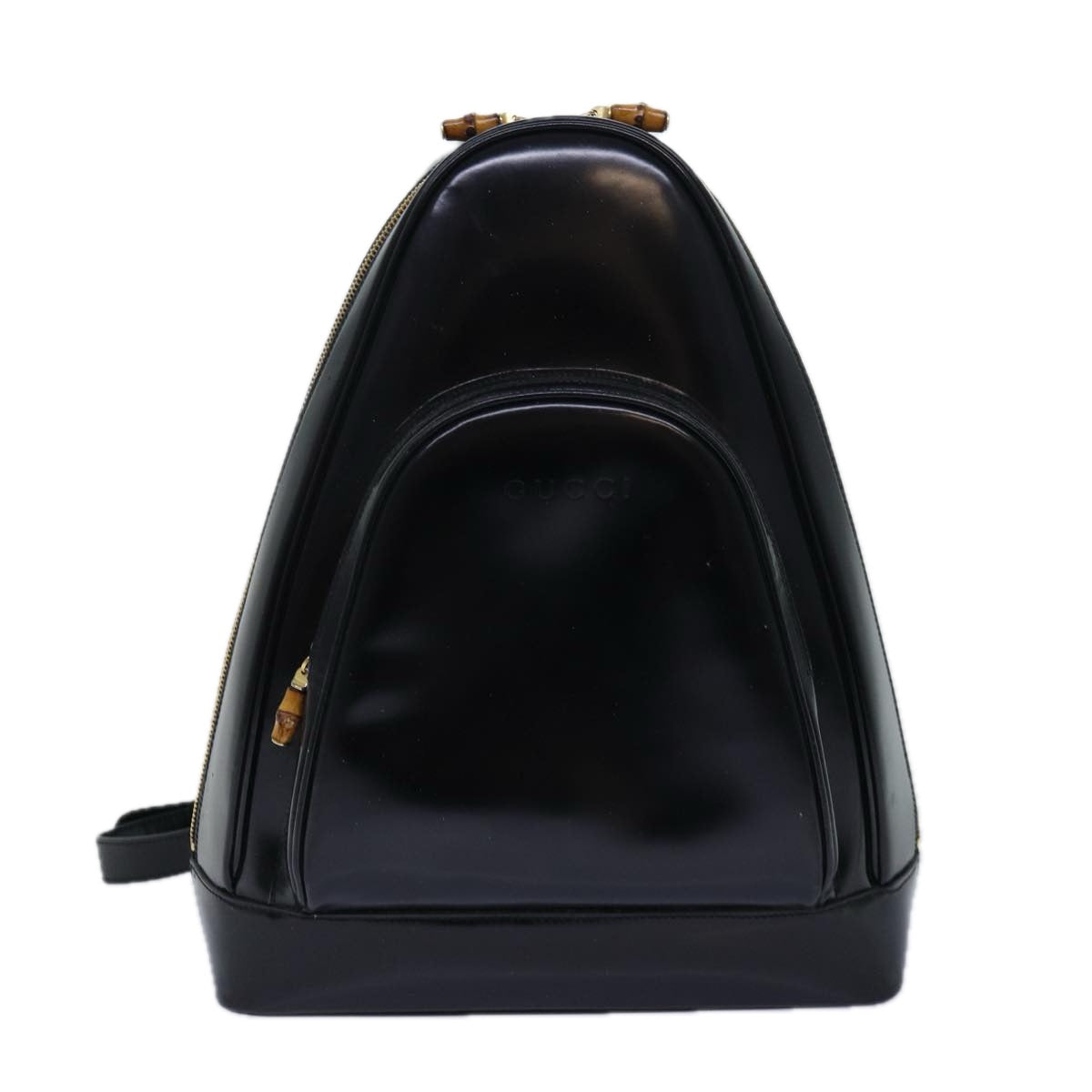 GUCCI Bamboo Body Bag Patent leather Black 003 2113 0027 fm3672