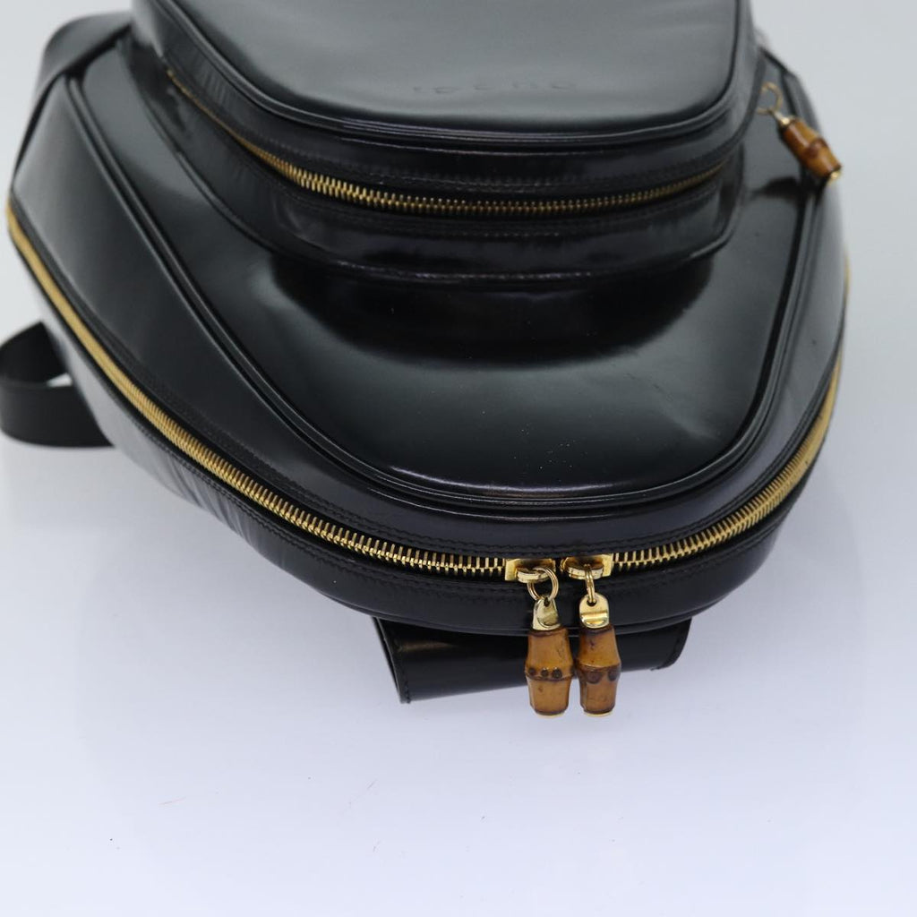GUCCI Bamboo Body Bag Patent leather Black 003 2113 0027 fm3672