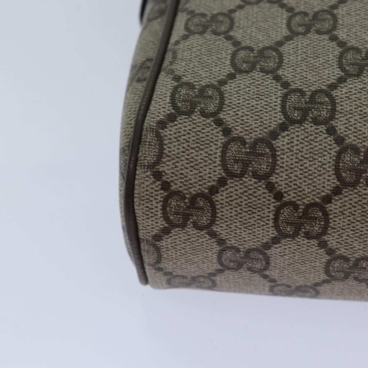 GUCCI GG Canvas Web Sherry Line Clutch Bag PVC Beige Green Red fm3694