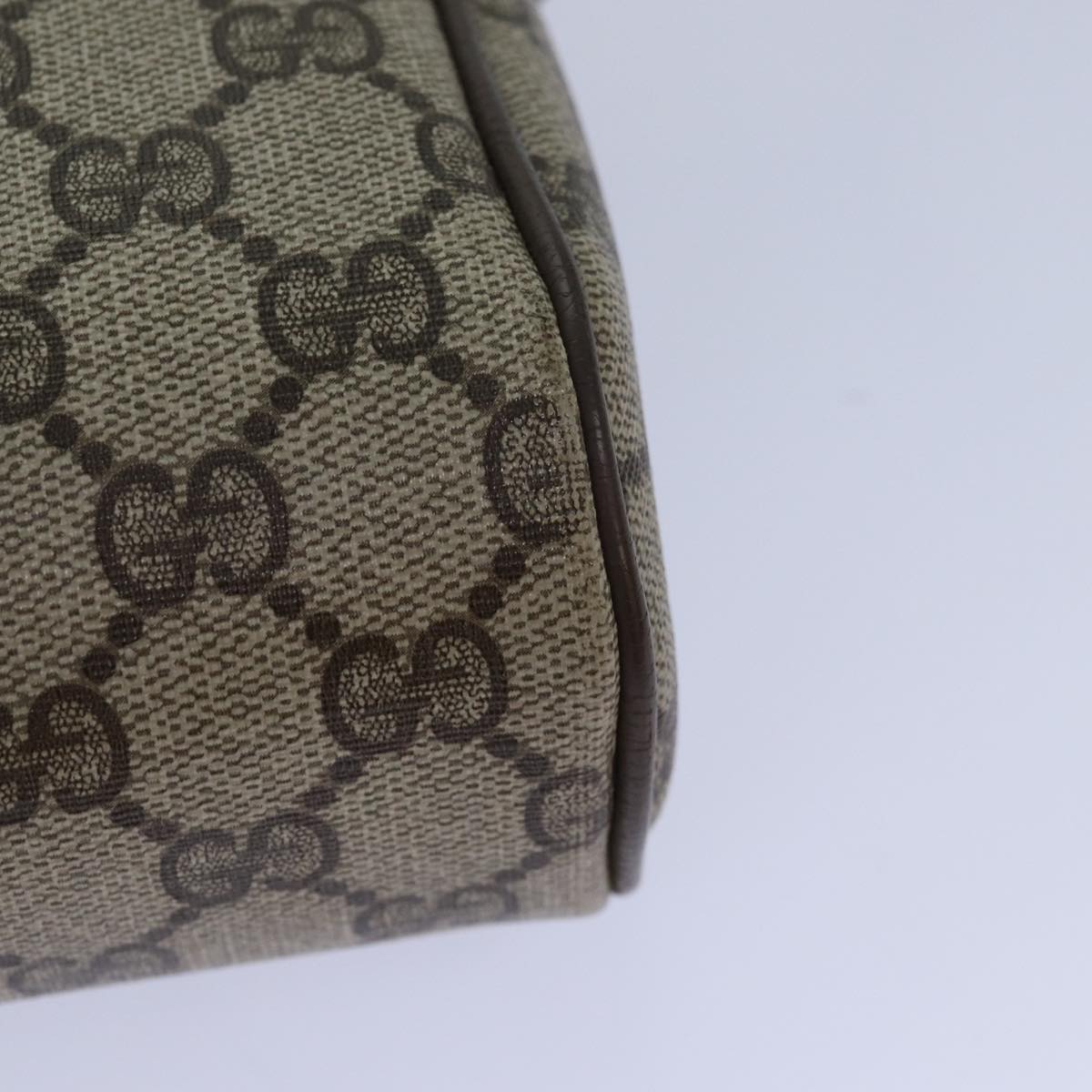 GUCCI GG Canvas Web Sherry Line Clutch Bag PVC Beige Green Red fm3694