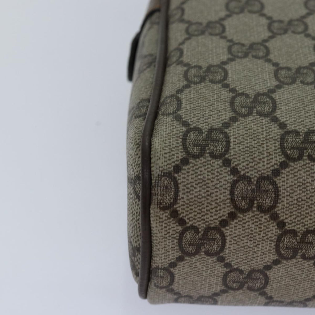 GUCCI GG Canvas Web Sherry Line Clutch Bag PVC Beige Green Red fm3694