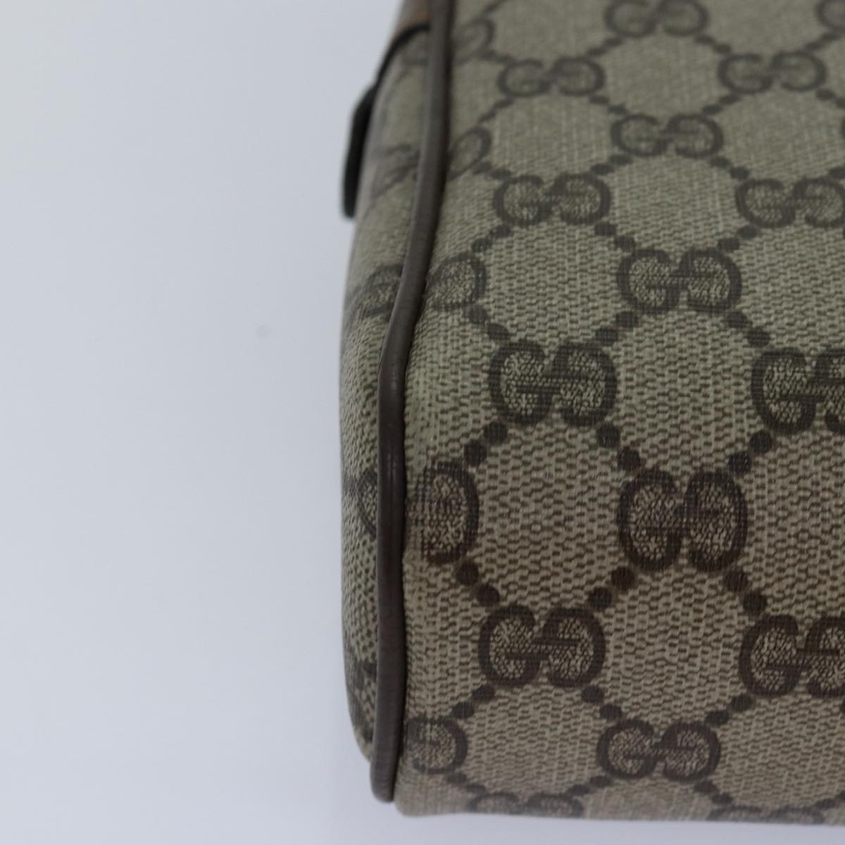 GUCCI GG Canvas Web Sherry Line Clutch Bag PVC Beige Green Red fm3694