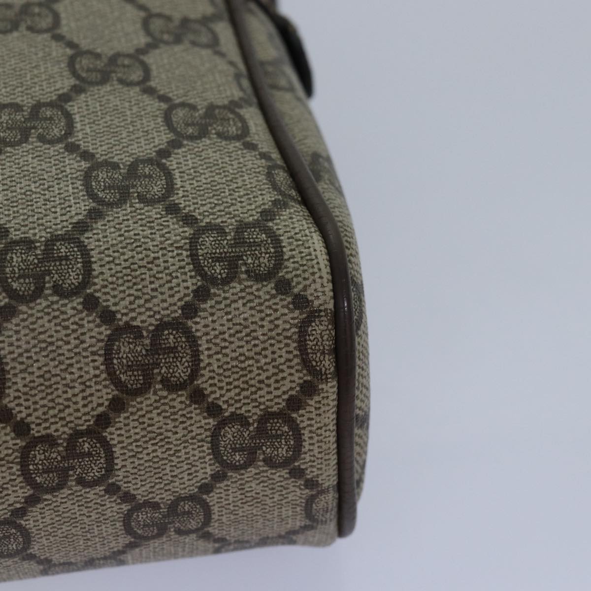 GUCCI GG Canvas Web Sherry Line Clutch Bag PVC Beige Green Red fm3694