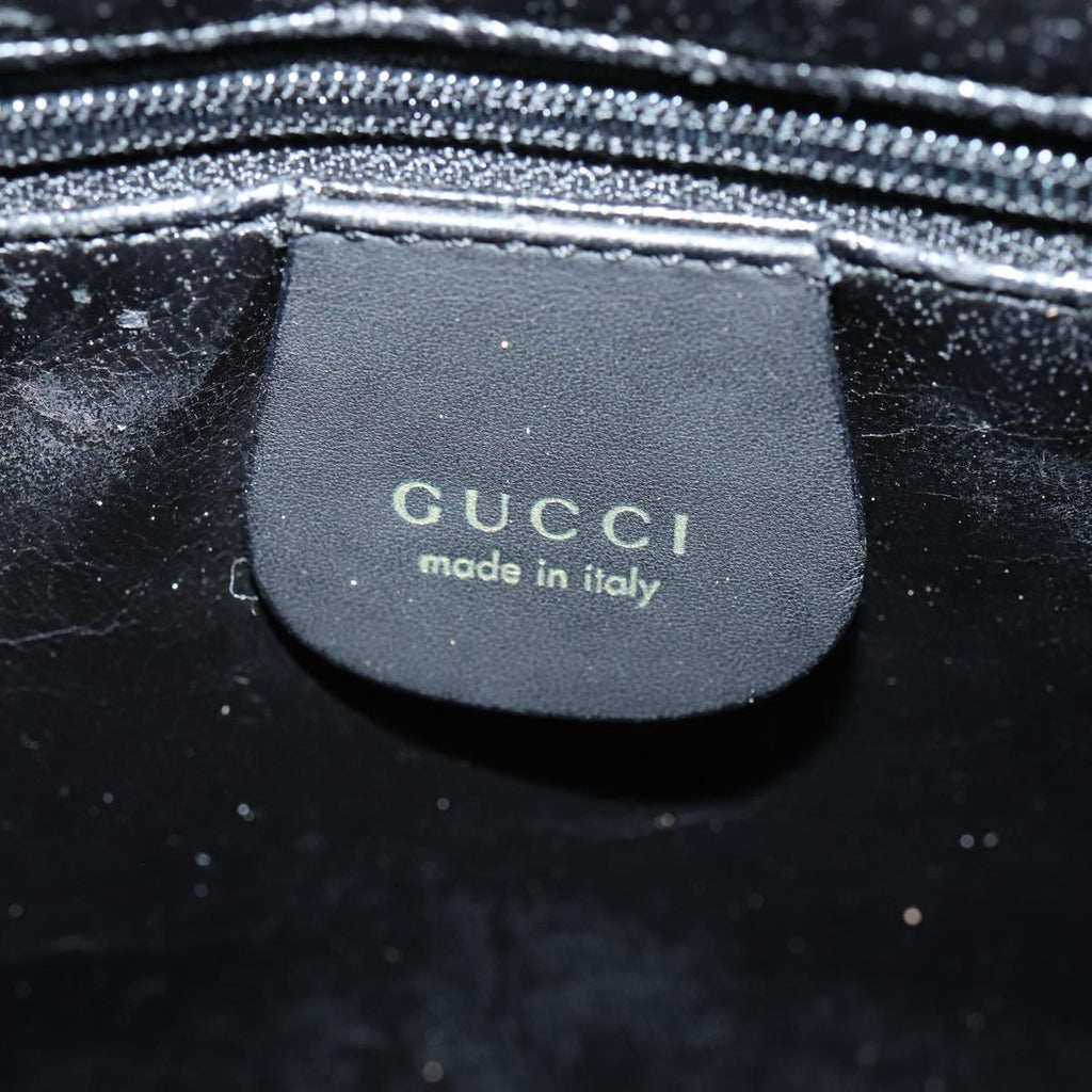 GUCCI Bamboo Hand Bag Suede 2way Black Gold 001 2058 1638 0 fm3712