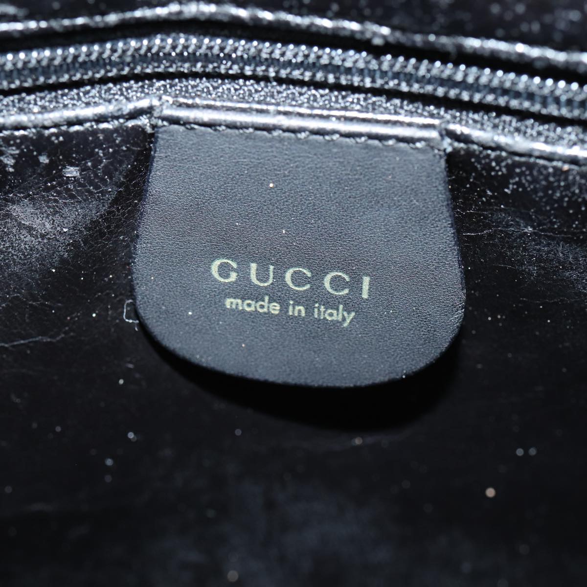 GUCCI Bamboo Hand Bag Suede 2way Black Gold 001 2058 1638 0 fm3712