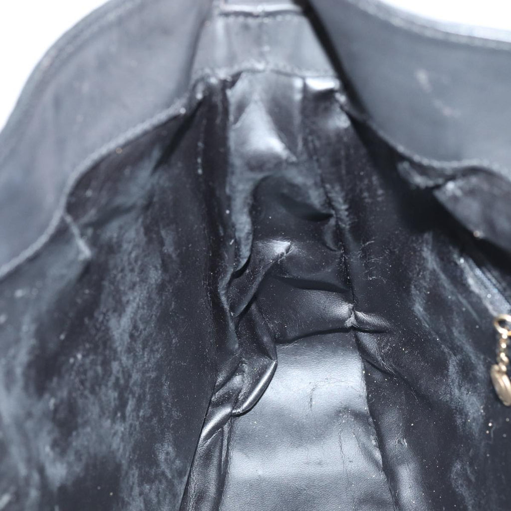 GUCCI Bamboo Hand Bag Suede 2way Black Gold 001 2058 1638 0 fm3712