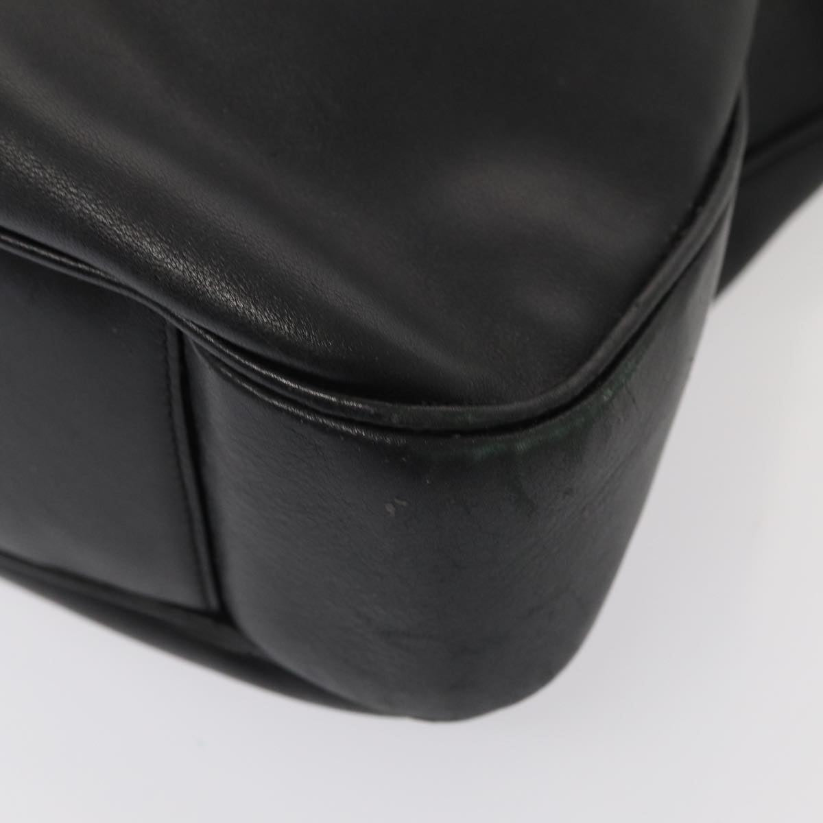 GUCCI Bamboo Shoulder Bag Leather 2way Black Gold 001 1577 200047 fm3713