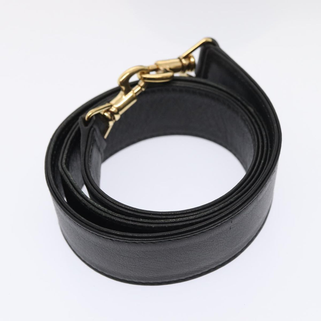 GUCCI Bamboo Shoulder Bag Leather 2way Black Gold 001 1577 200047 fm3713