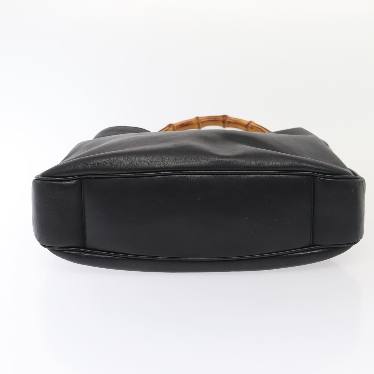 GUCCI Bamboo Shoulder Bag Leather 2way Black Gold 001 1577 200047 fm3713