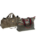 GUCCI GG Crystal Sherry Line Tote Bag 2Set Beige Red fm3716