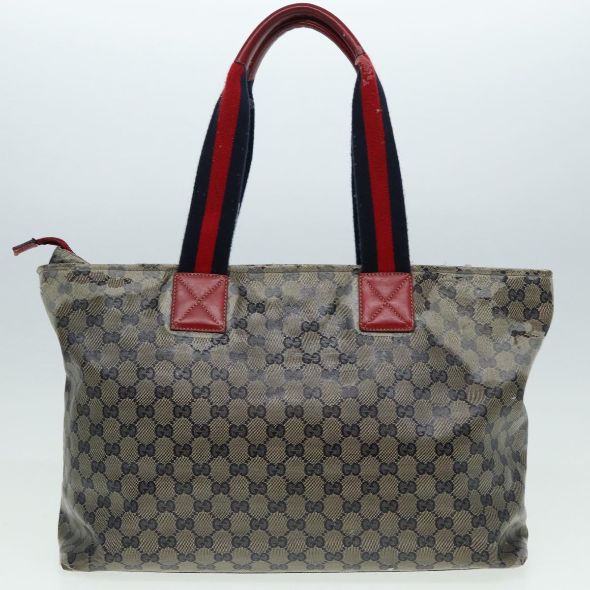 GUCCI GG Crystal Sherry Line Tote Bag 2Set Beige Red fm3716