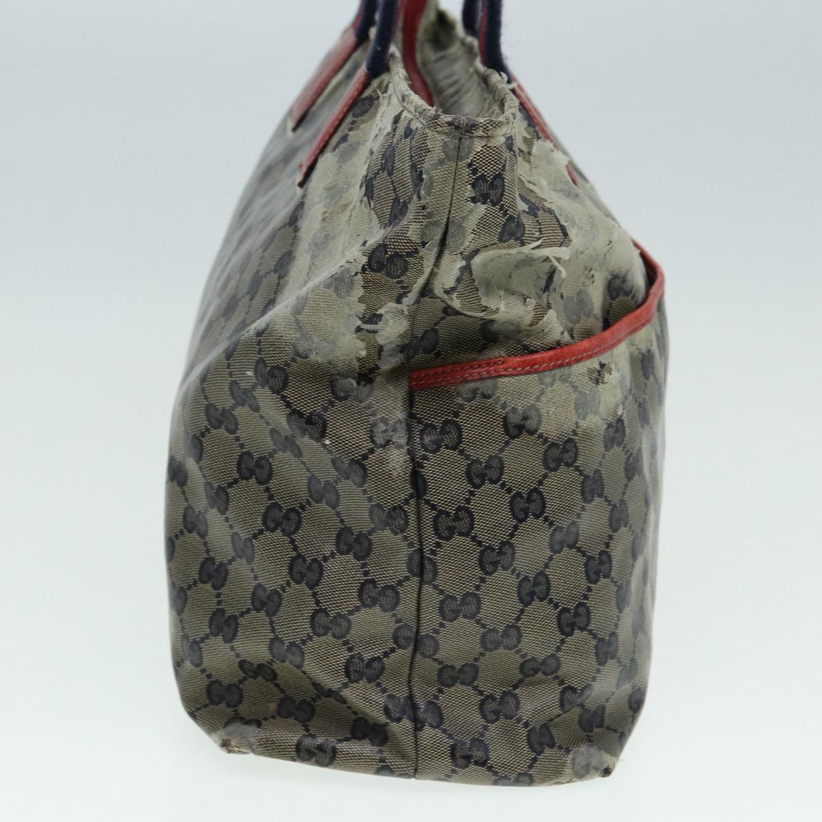 GUCCI GG Crystal Sherry Line Tote Bag 2Set Beige Red fm3716
