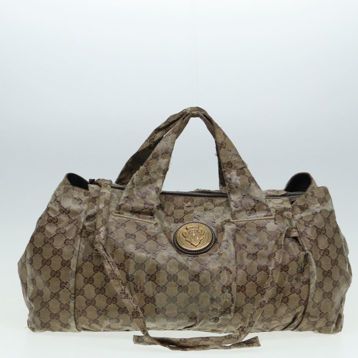 GUCCI GG Crystal Sherry Line Tote Bag 2Set Beige Red fm3716