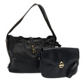 GUCCI Shoulder Bag Leather 2Set Black fm3717