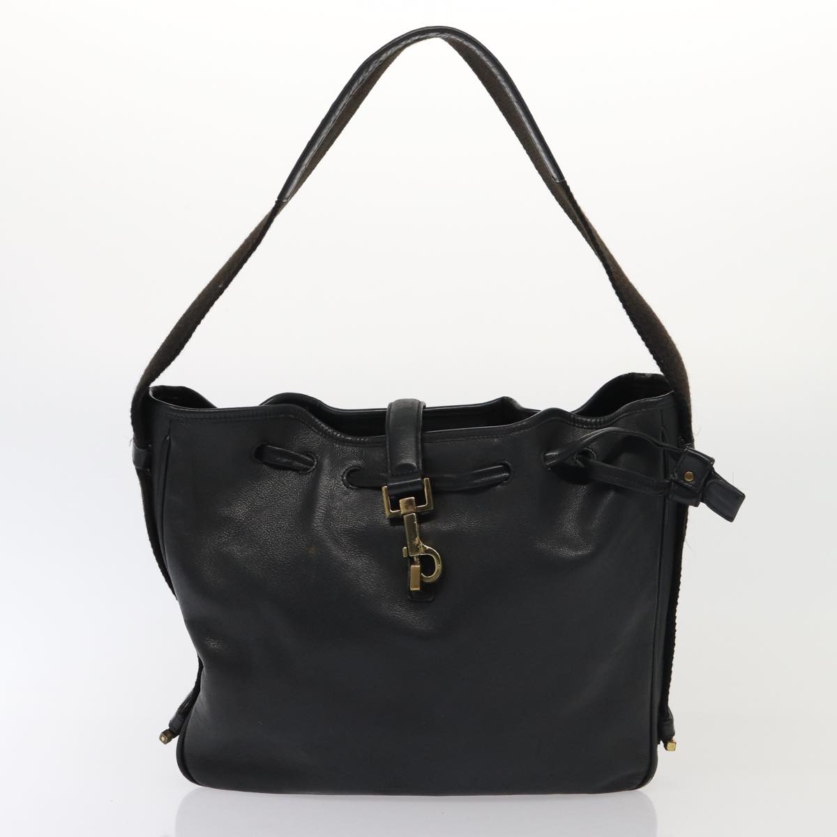 GUCCI Shoulder Bag Leather 2Set Black fm3717