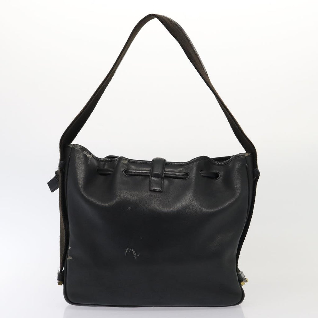 GUCCI Shoulder Bag Leather 2Set Black fm3717