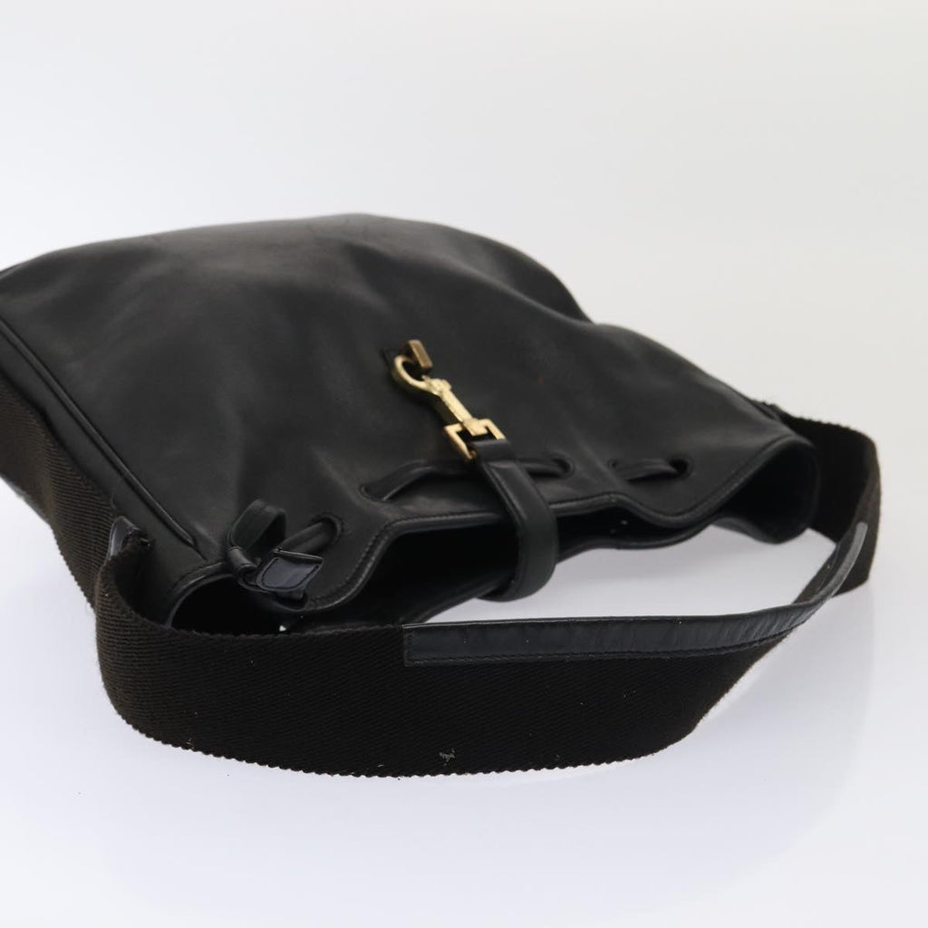 GUCCI Shoulder Bag Leather 2Set Black fm3717