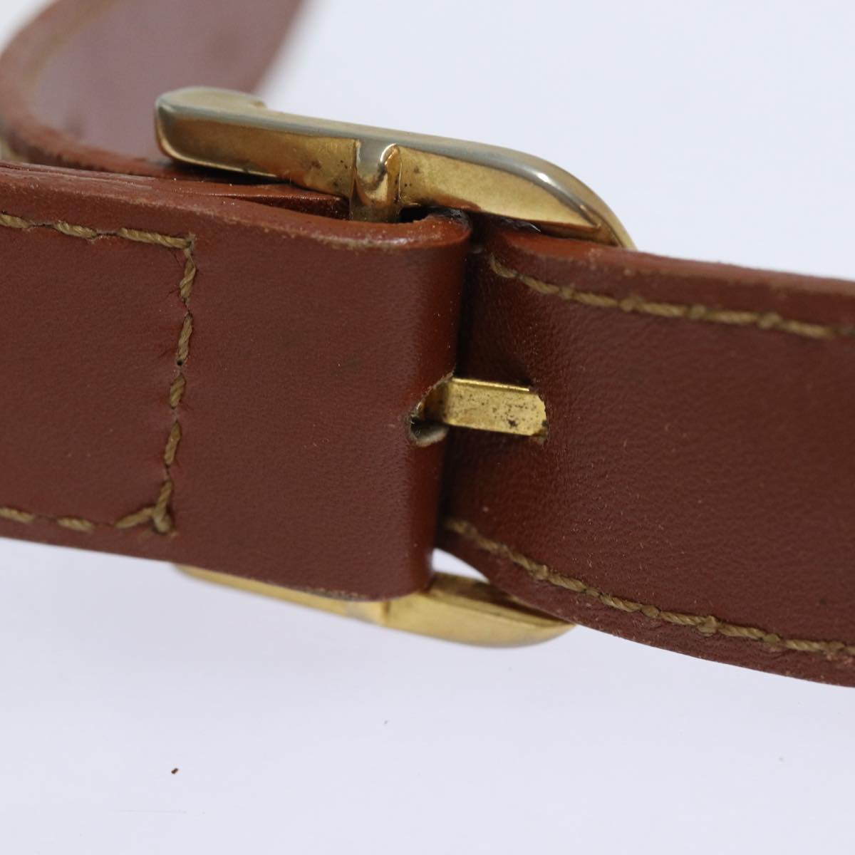 FENDI Pecan Canvas Shoulder Bag Brown Black gold fm3718
