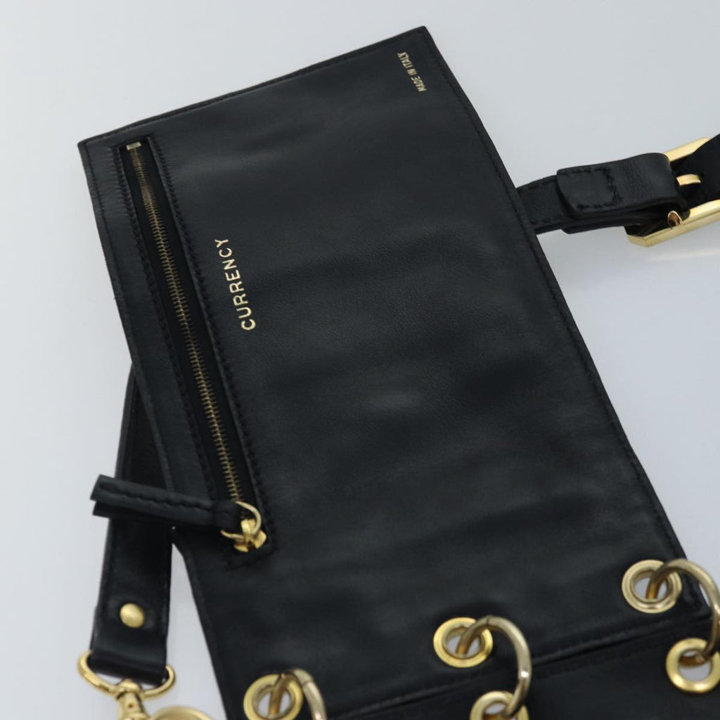 FENDI Zucca Canvas Shoulder Bag Leather Black Gold fm3729