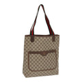 GUCCI GG Supreme Web Sherry Line Tote Bag PVC Beige 39 02 003 fm3734