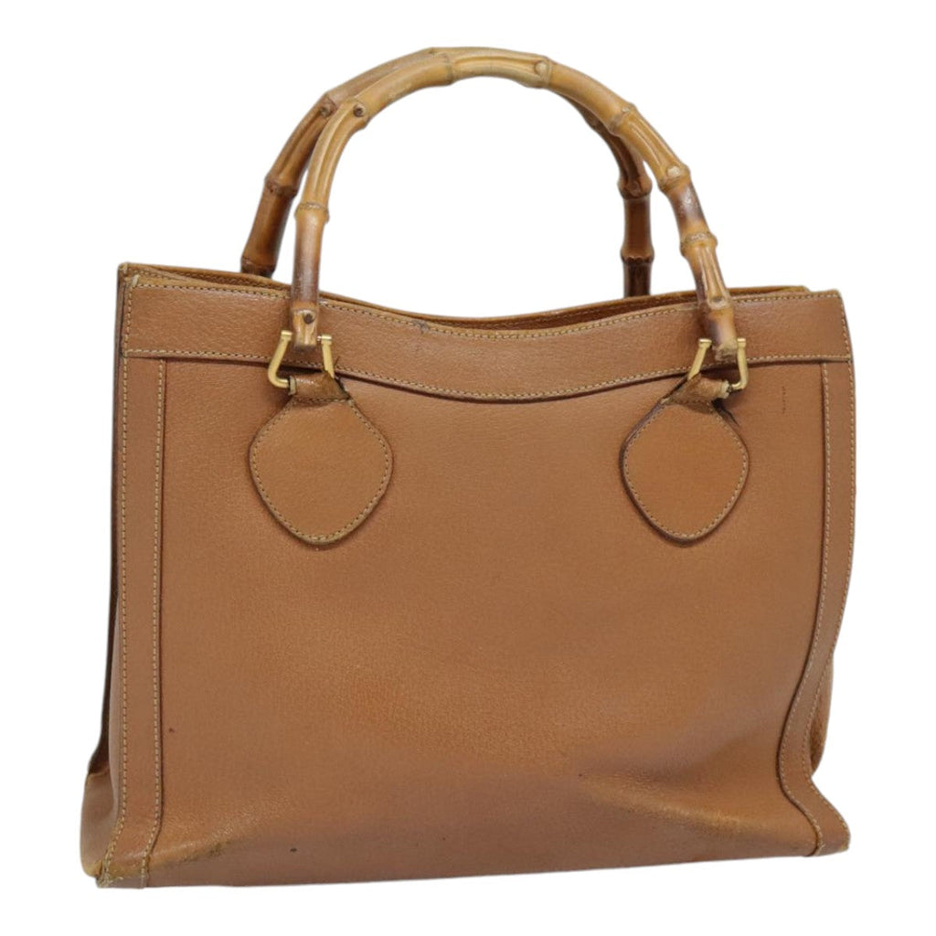 GUCCI Bamboo Hand Bag Leather Brown Gold 002 1186 0260 fm3739