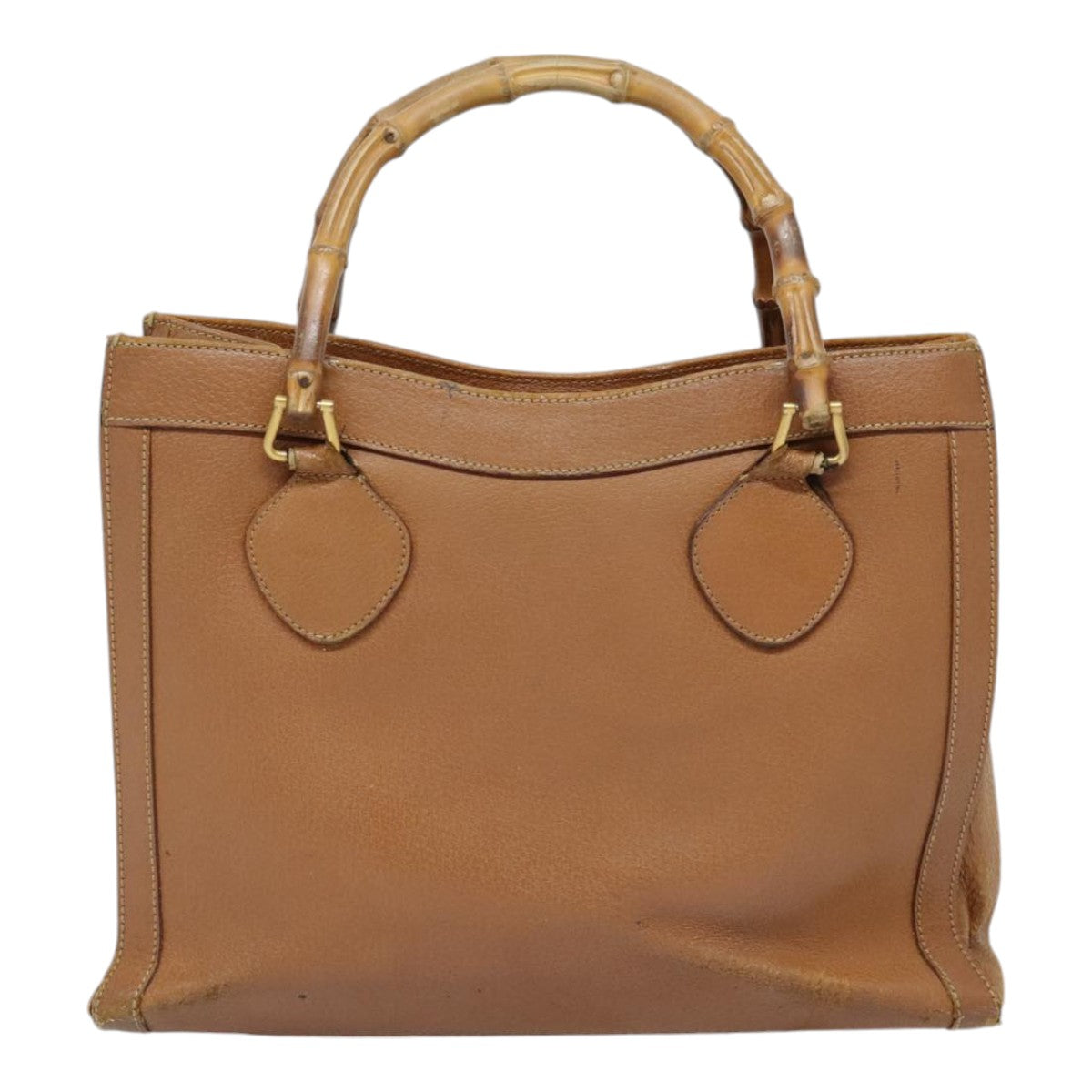 GUCCI Bamboo Hand Bag Leather Brown Gold 002 1186 0260 fm3739