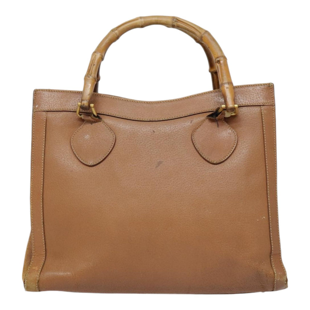 GUCCI Bamboo Hand Bag Leather Brown Gold 002 1186 0260 fm3739