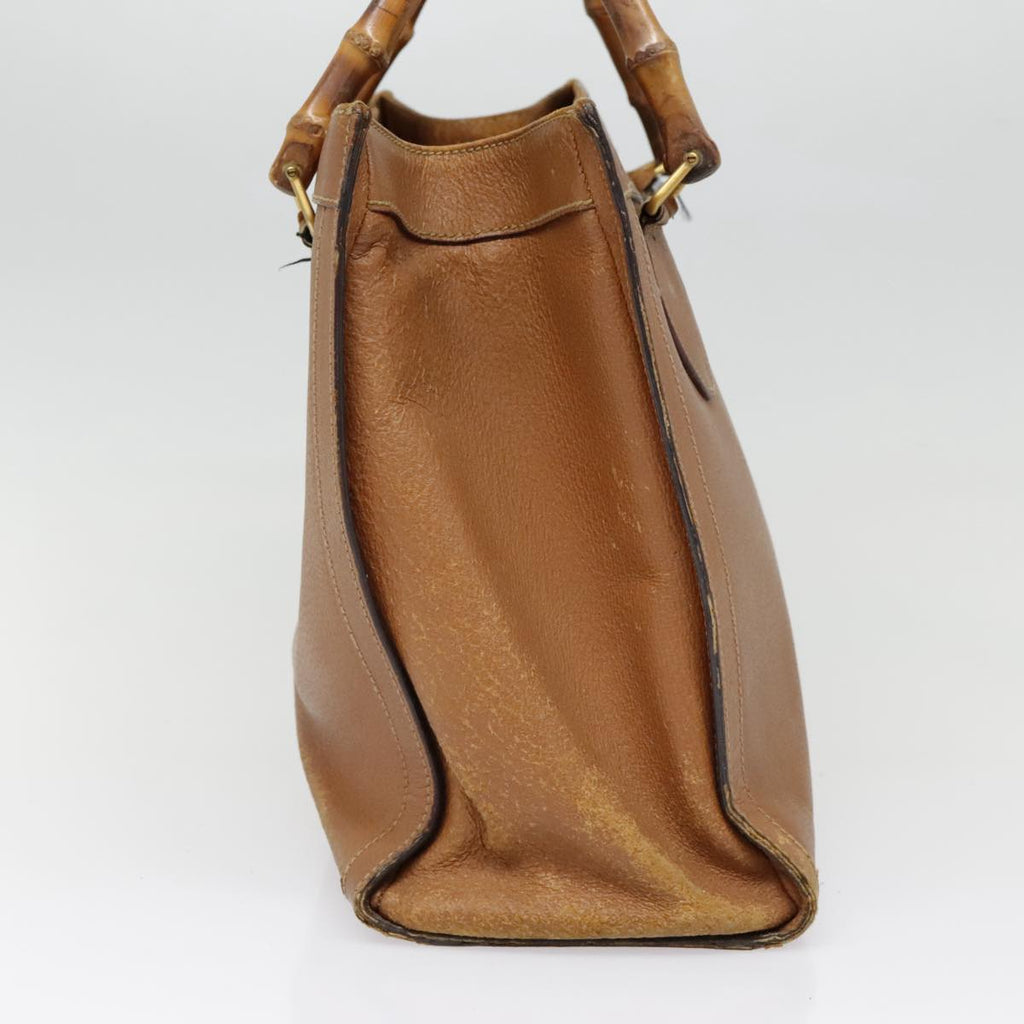 GUCCI Bamboo Hand Bag Leather Brown Gold 002 1186 0260 fm3739