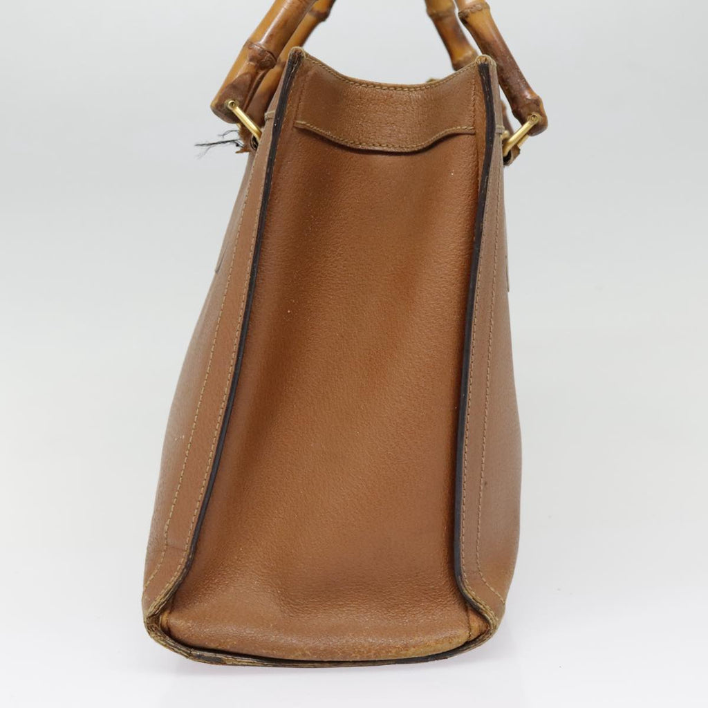 GUCCI Bamboo Hand Bag Leather Brown Gold 002 1186 0260 fm3739