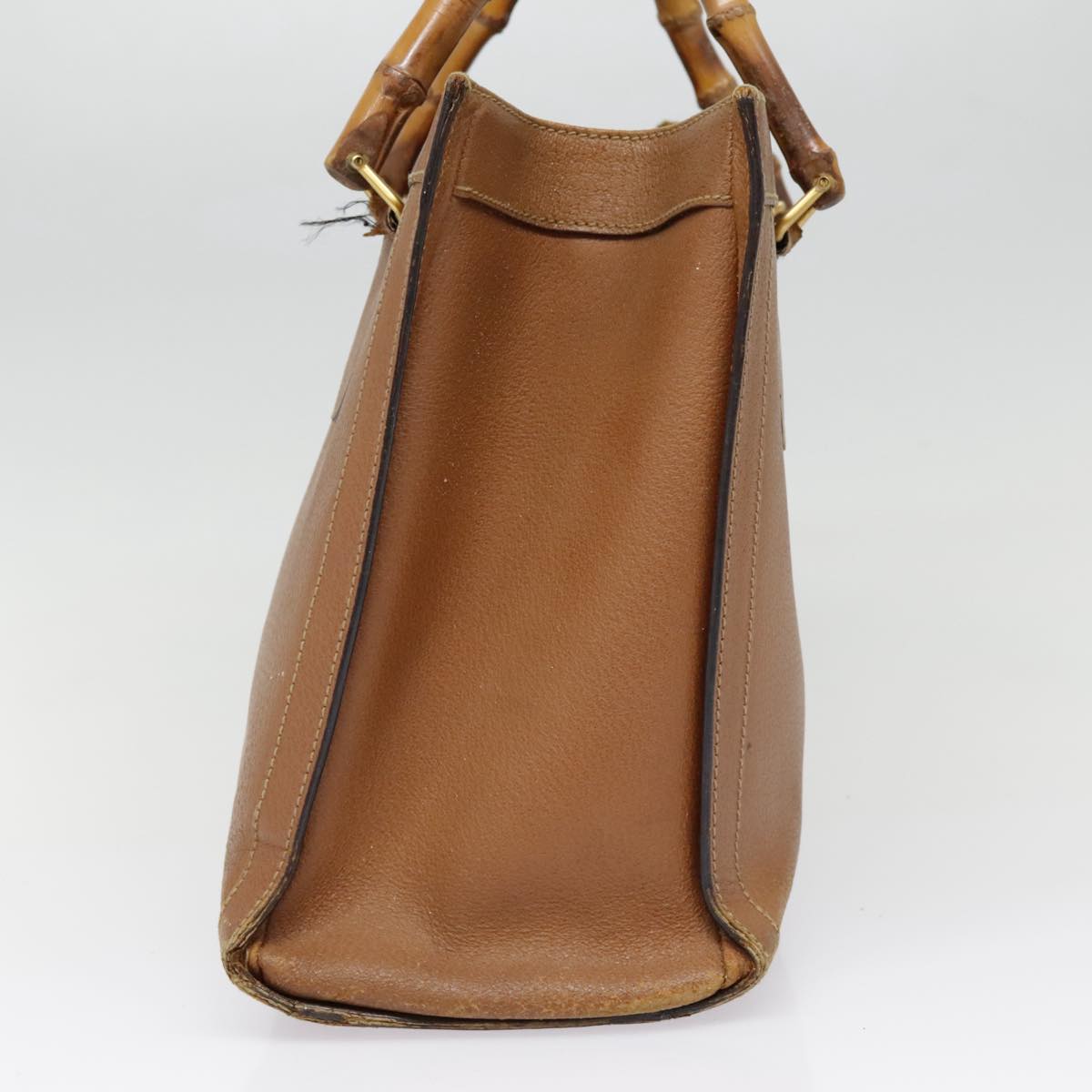 GUCCI Bamboo Hand Bag Leather Brown Gold 002 1186 0260 fm3739