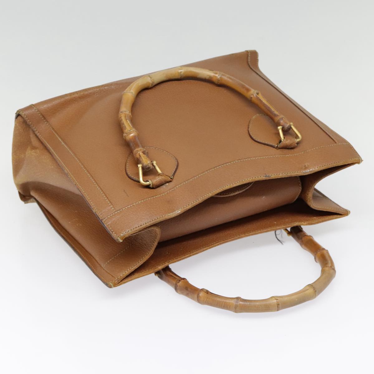 GUCCI Bamboo Hand Bag Leather Brown Gold 002 1186 0260 fm3739