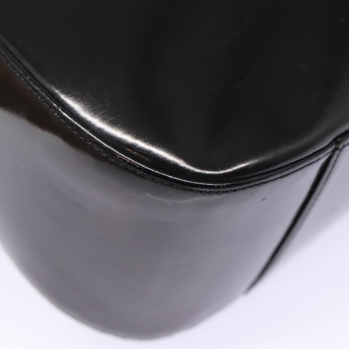 GUCCI Shoulder Bag Enamel Black Silver 001 1274 1703 fm3746