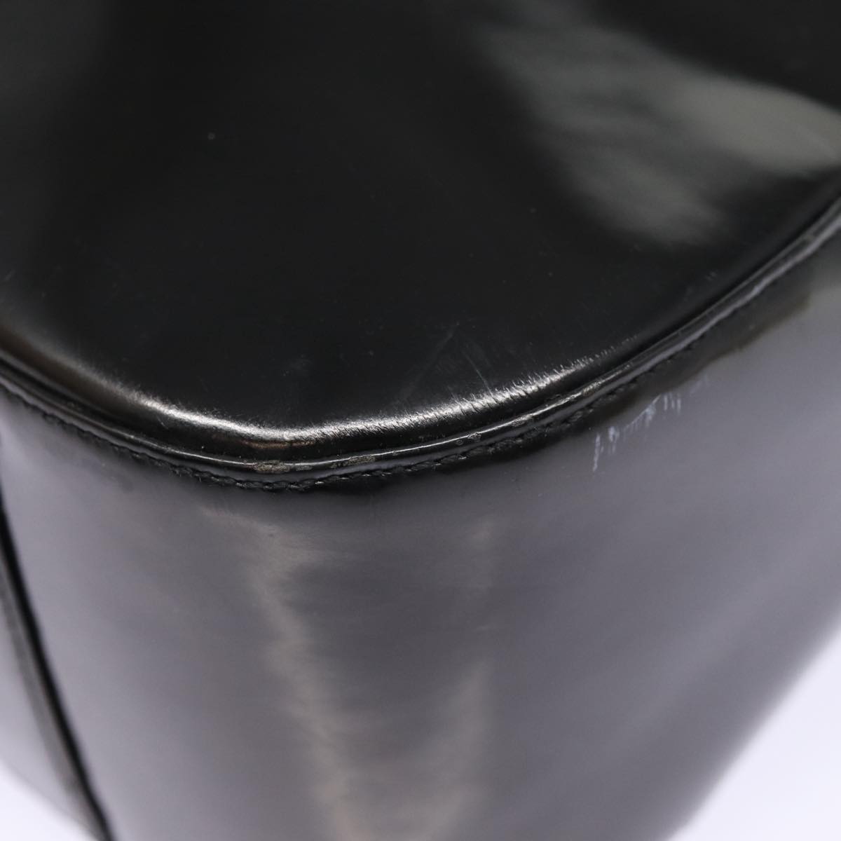 GUCCI Shoulder Bag Enamel Black Silver 001 1274 1703 fm3746