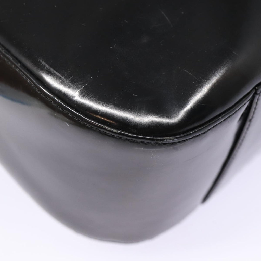 GUCCI Shoulder Bag Enamel Black Silver 001 1274 1703 fm3746