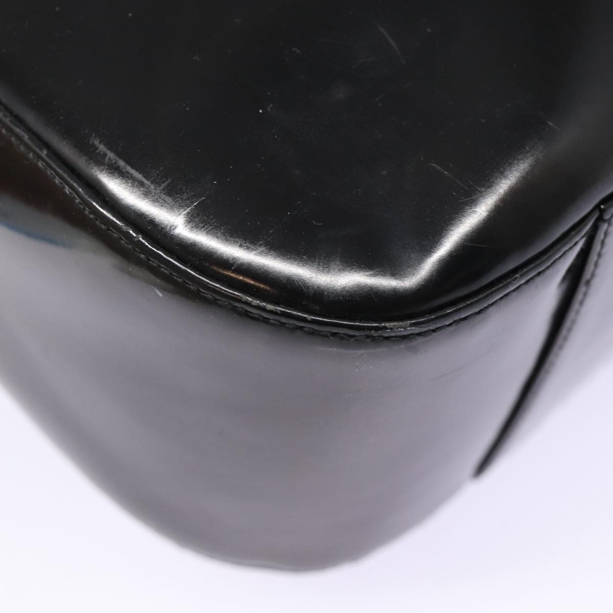 GUCCI Shoulder Bag Enamel Black Silver 001 1274 1703 fm3746