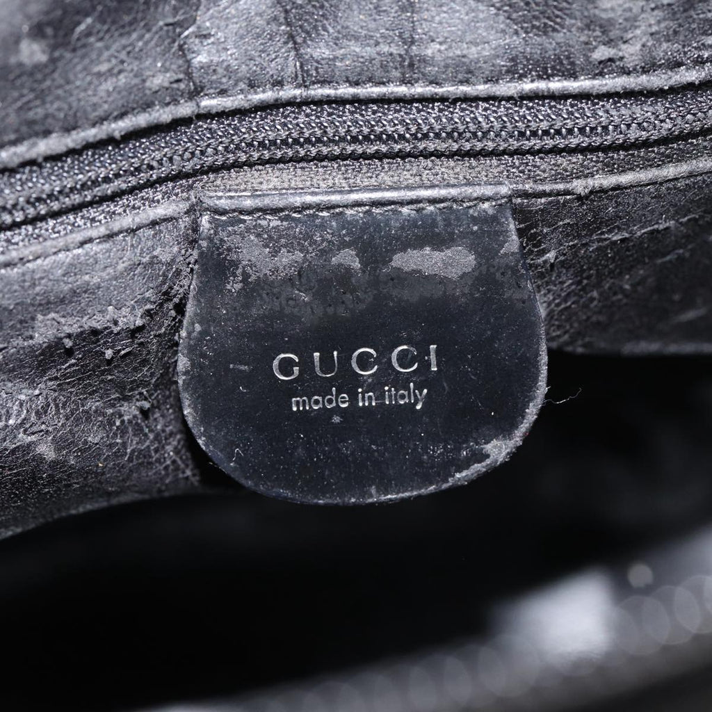 GUCCI Shoulder Bag Enamel Black Silver 001 1274 1703 fm3746