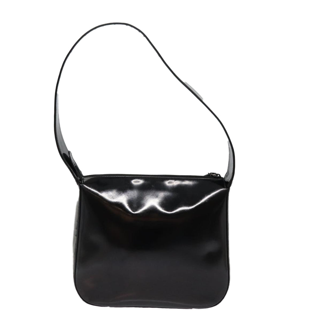 GUCCI Shoulder Bag Enamel Black Silver 001 1274 1703 fm3746