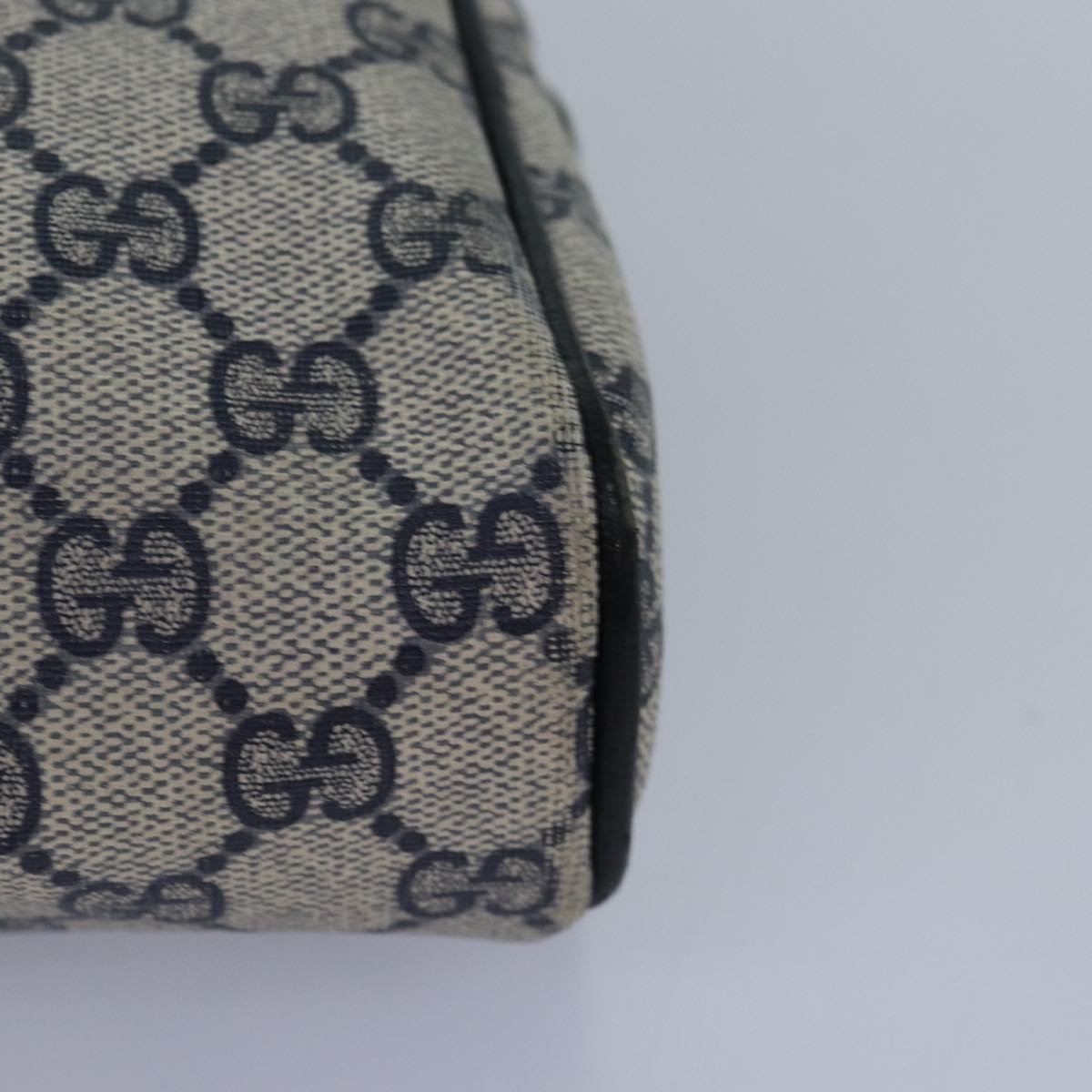 GUCCI GG Supreme Sherry Line Clutch Bag PVC Navy Red 010 378 fm3753