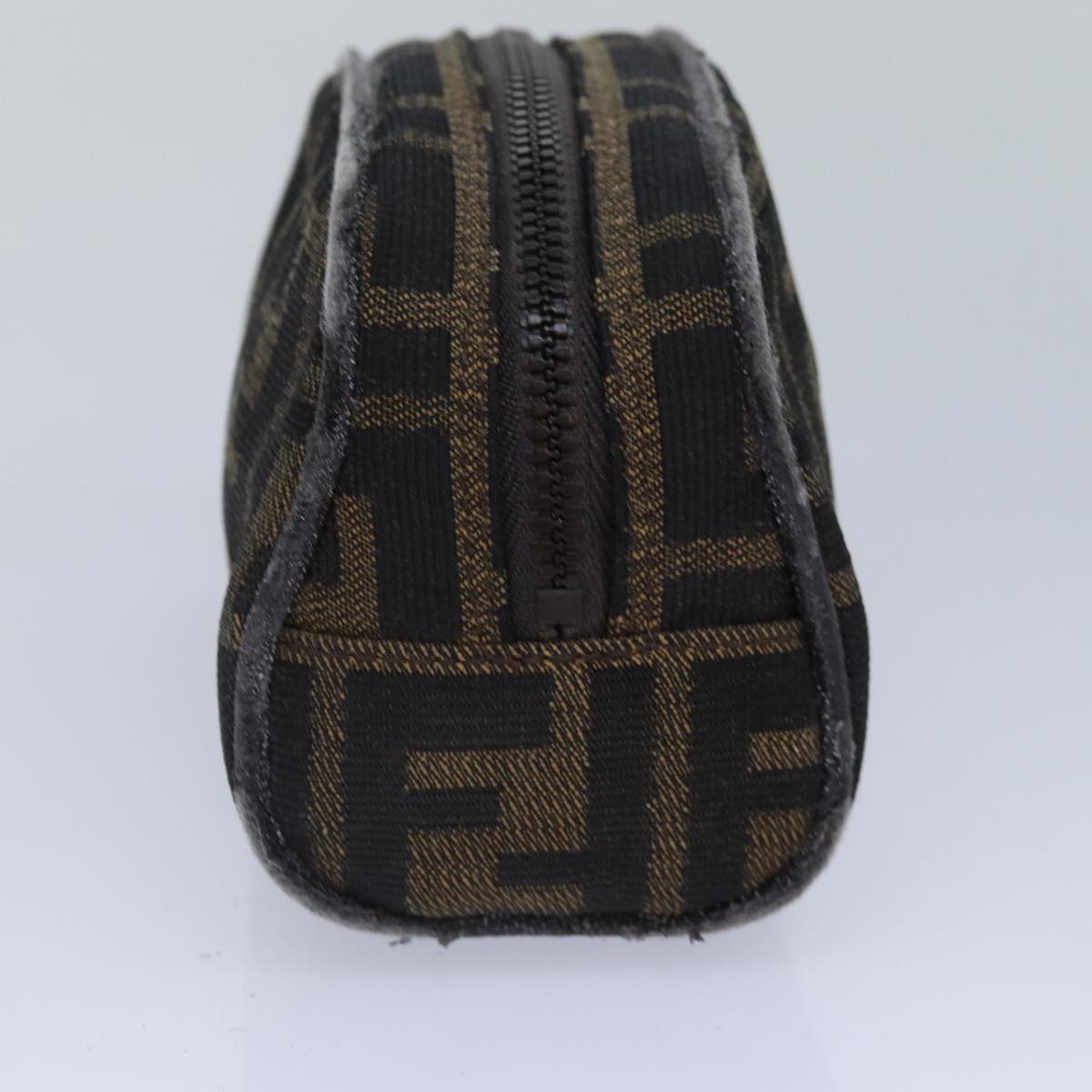 FENDI Zucca Canvas Pouch Brown Black Silver fm3759