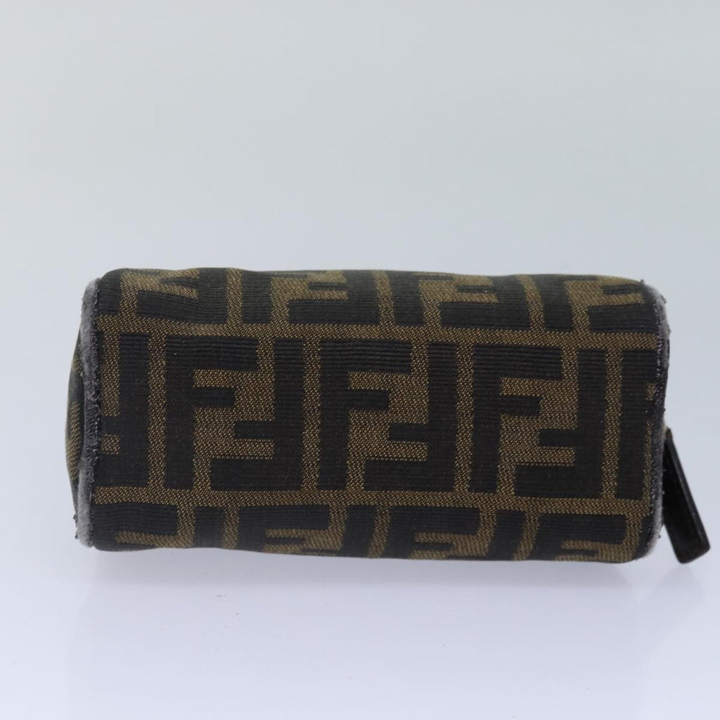 FENDI Zucca Canvas Pouch Brown Black Silver fm3759