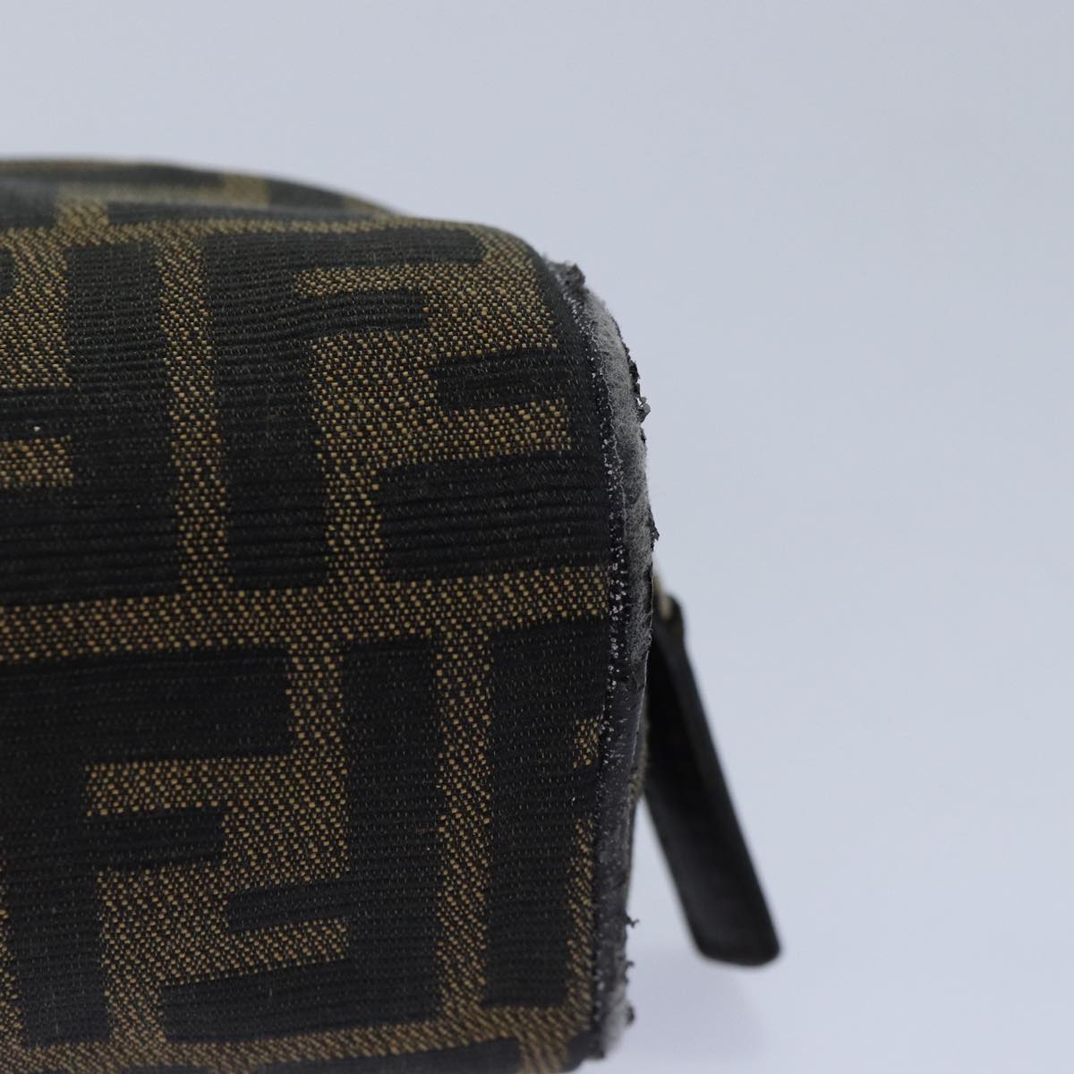 FENDI Zucca Canvas Pouch Brown Black Silver fm3759