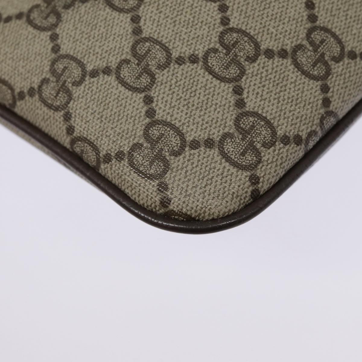 GUCCI GG Supreme Web Sherry Line Shoulder Bag PVC Beige 904 02 047 fm3772
