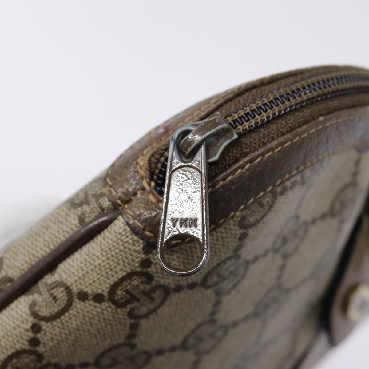 GUCCI GG Supreme Web Sherry Line Shoulder Bag PVC Beige 904 02 047 fm3772