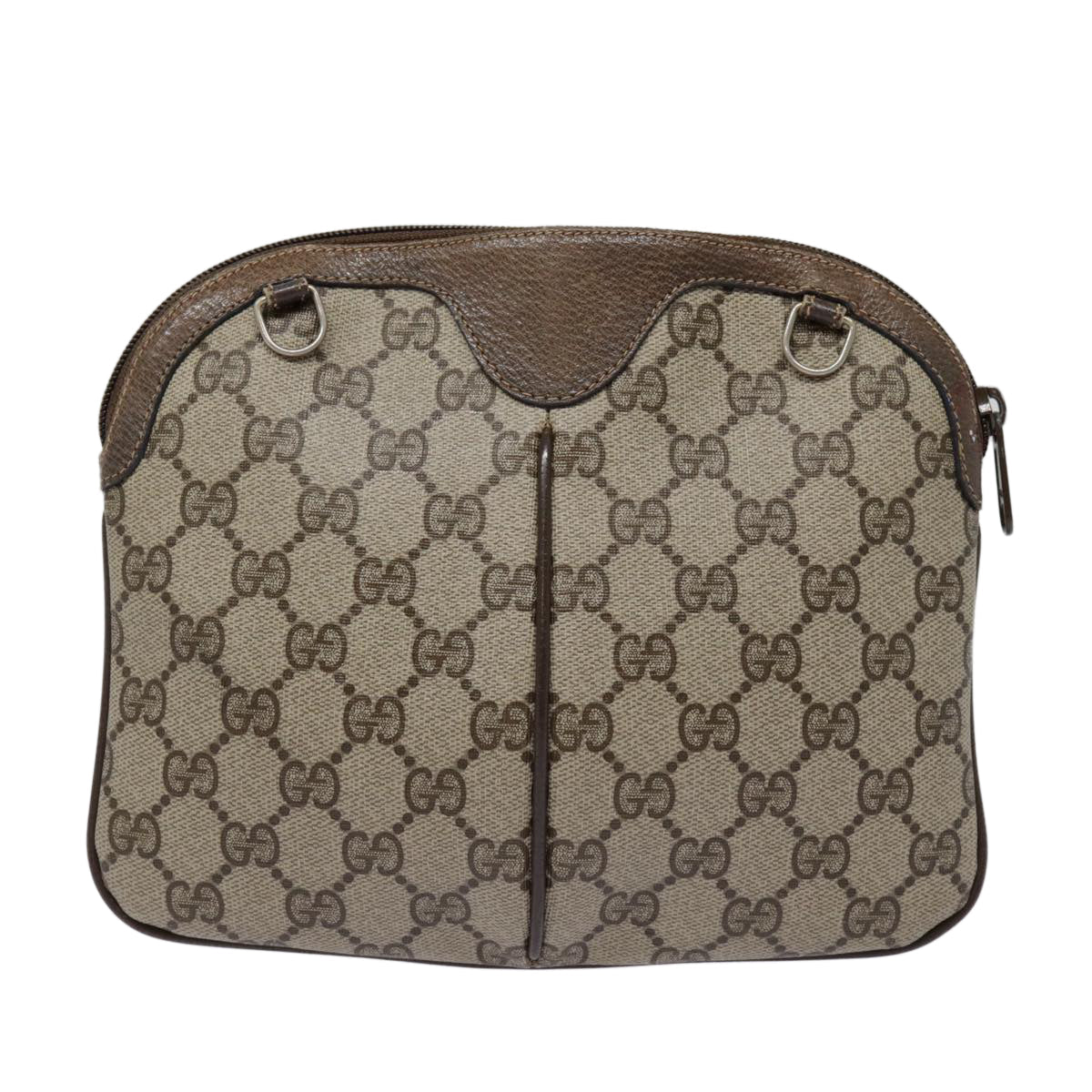 GUCCI GG Supreme Web Sherry Line Shoulder Bag PVC Beige 904 02 047 fm3772