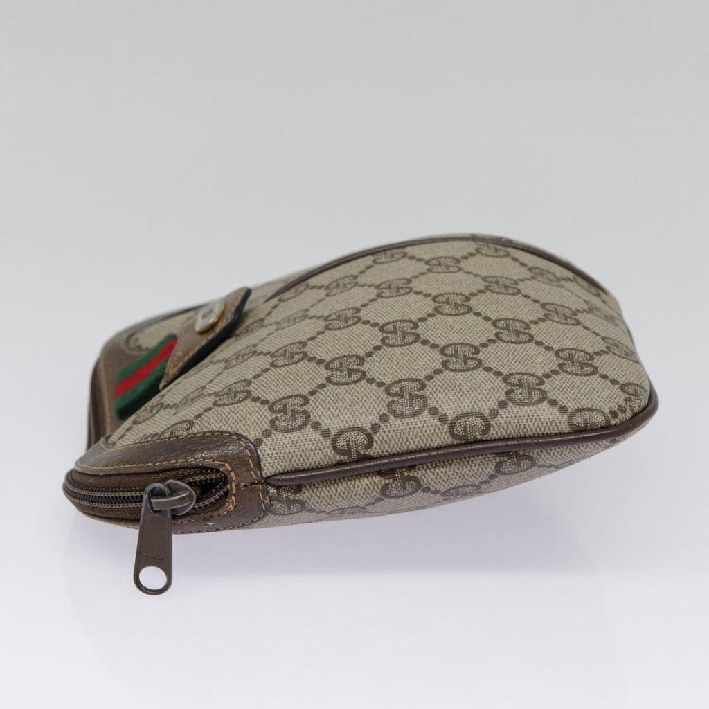 GUCCI GG Supreme Web Sherry Line Shoulder Bag PVC Beige 904 02 047 fm3772