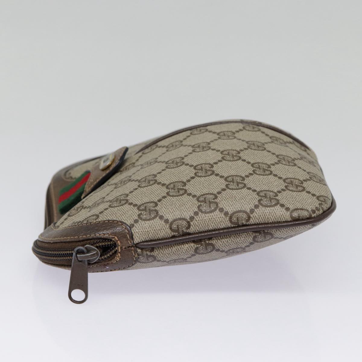 GUCCI GG Supreme Web Sherry Line Shoulder Bag PVC Beige 904 02 047 fm3772