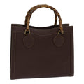 GUCCI Bamboo Hand Bag Leather Brown Gold 002 1186 0260 fm3775