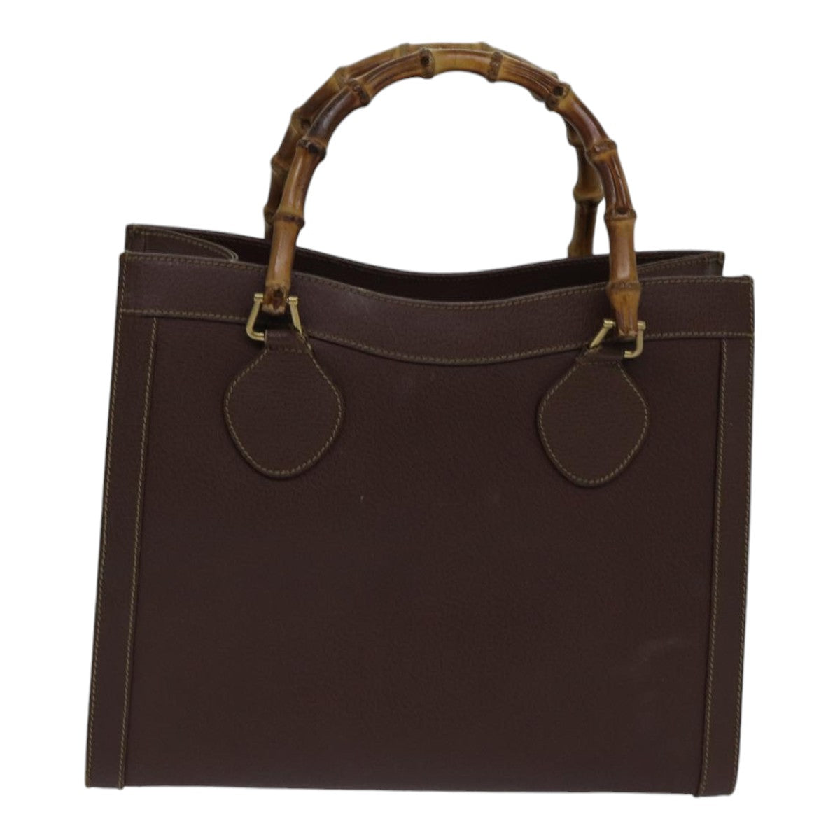 GUCCI Bamboo Hand Bag Leather Brown Gold 002 1186 0260 fm3775