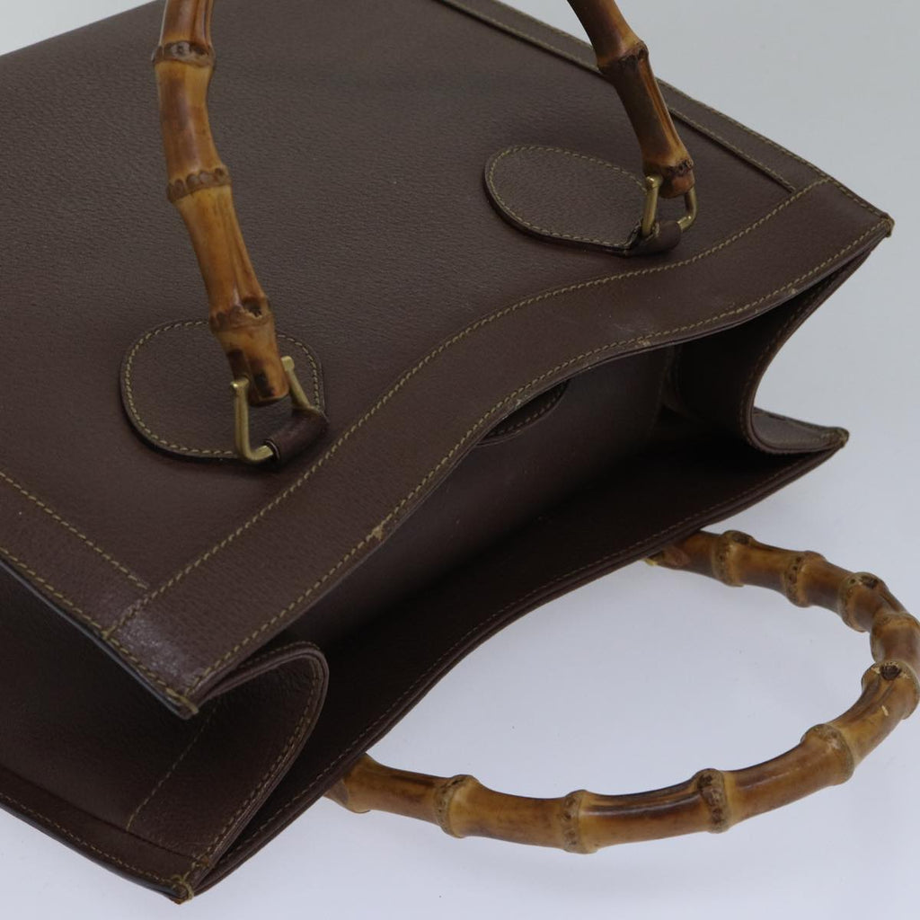 GUCCI Bamboo Hand Bag Leather Brown Gold 002 1186 0260 fm3775