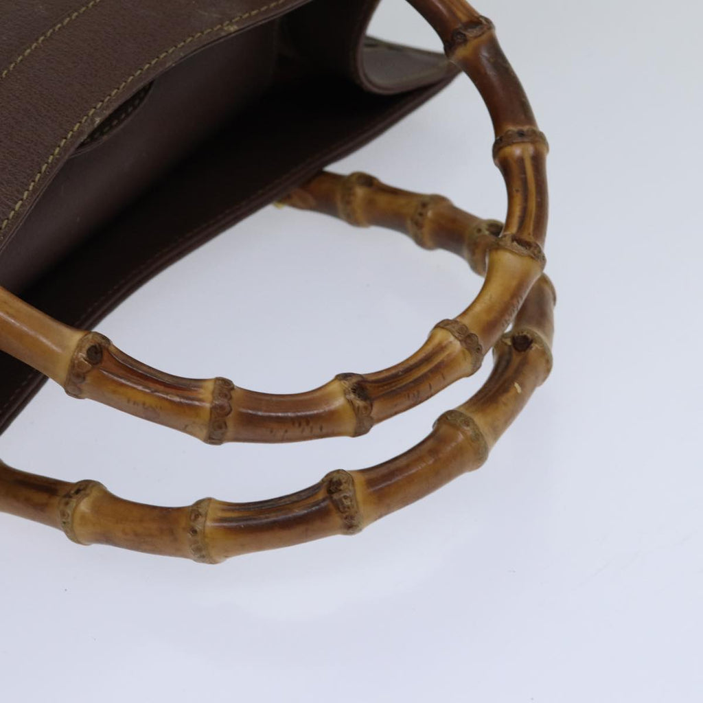 GUCCI Bamboo Hand Bag Leather Brown Gold 002 1186 0260 fm3775